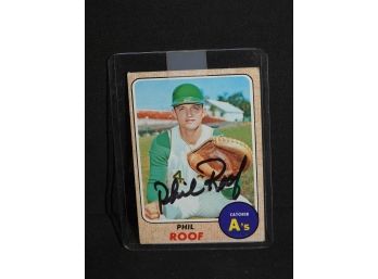 Autographed Phil Roof 1968 Topps Baseball Card