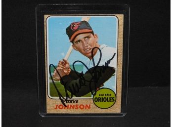 Autographed Davey Johnson 1968 Topps Baseball Card