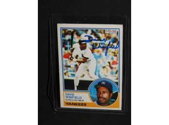 Autographed Dave Winfield 1983 Topps Baseball Card