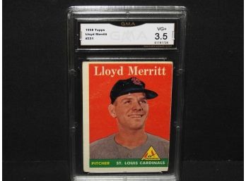 Graded VG 1958 Topps Lloyd Merritt Baseball Card