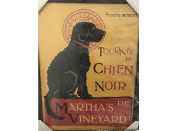 French 'Chien Noir De Martha's Vineyard Custom Framed Print