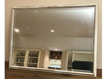 Large Mirror With Distressed Look And Beveled Glass