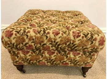 Custom Upholstered CRATE & BARREL Tufted Ottoman