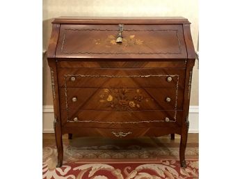 Incredible INLAID AND ORMOLU Antique Secretary Desk