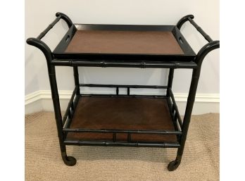 Vintage Rolling Serving Cart With Removable Tray