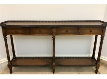 Like New Stickley WALNUT CONSOLE TABLE WITH LEATHER TOP