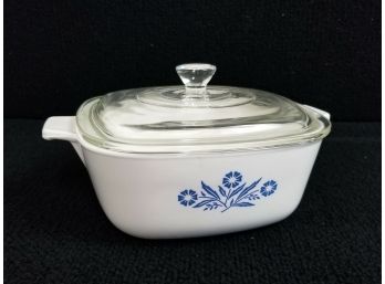 Corningware Pyroceram Blue Cornflower 1.5 Qt Casserole Dish RARE 1st Generation