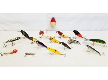 Fifteen Vintage Fishing Lures: Fred Arbogast, Heddon, Garrett, South Bend & More