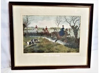 Vintage Framed And Matted 'My Lady Leads' Lithograph Print By G.d. Rowlandson