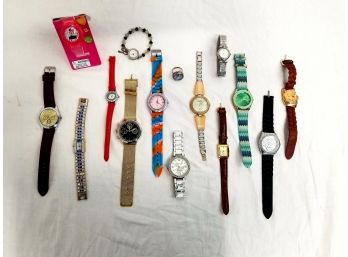 Thirteen Men's & Ladies Wrist Watches: Cici Faye, Timex, Aldo, Disney & More