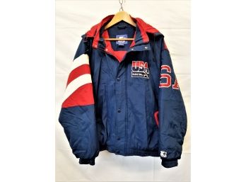 Men's Vintage 90's Starter USA Basketball NBA Dream Team Parka Jacket Coat. Size XL