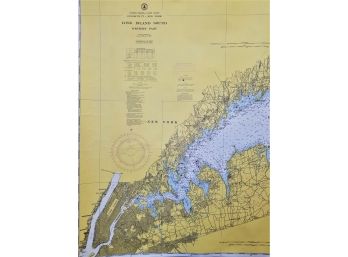 Vintage Long Island Sound Western Part Connecticut-New York Nautical Map  #2