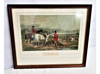 Vintage Framed Lithograph Print Fox Hunt 'The Meet' By William Shayer