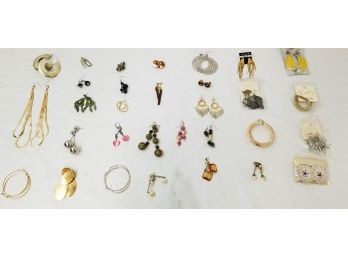 Thirty-two Pairs Of Women's Fashion Earrings