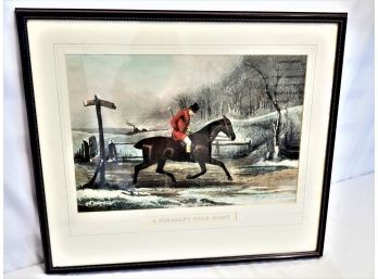 Vintage EG Hester Engraving ' A Pleasant Ride Home' Framed Painted By T.N.H. Walsh.