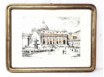 Watercolor Sketch Of The Basilica De San Pietro