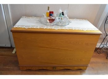 Thomas Pacconi Classics Cedar Storage Chest And Assorted Perfume Bottles