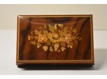 Vintage Reuge Swiss Music Jewelry Box Floral #3