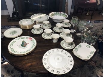 In Time For The Holidays - Big Lot Of Lenox Porcelain And Glassware, Dishes, Tea Set Etc.