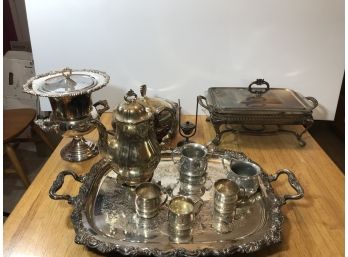 Silverplated Serveware - Chafing Dish, Teapot And More