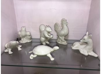 Lot Of White Ceramic, China Animals - No Brand