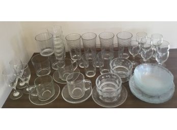 Contemporary Glass Grouping 45 Pieces