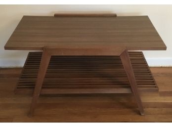 Retro Wooden Slat Wood Coffee Table, Formica Top