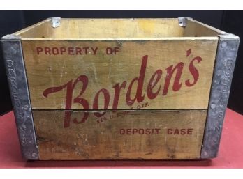 Antique Bordens Wooden Milk Crate