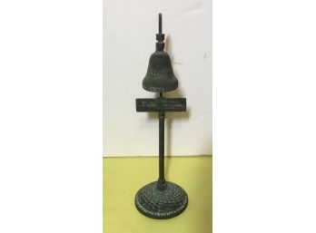 Antique Metal Forged Patina Bell 1914