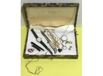 Lot Of Assorted Vintage Jewelry, & Bone Knife