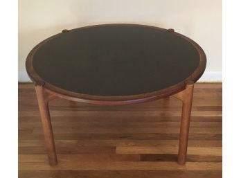 Vintage, Modern Two Tone Round Cocktail Table