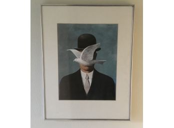 Magritte, Artwork Of No Face Man W Dove