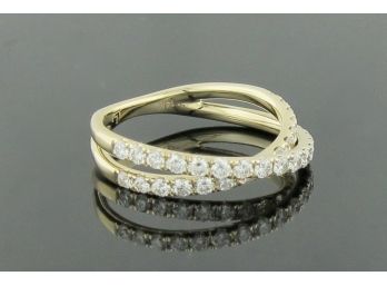 1 Carat T.W. 14k Yellow Gold Crisscross Diamond Ring