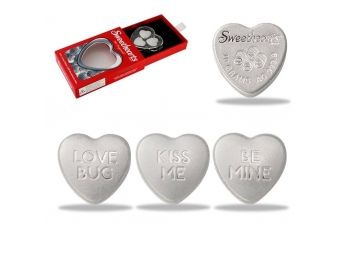 30 Gram Silver Sweethearts Candy PAMP Suisse 3-Heart Set .9999 Fine (w/Box)