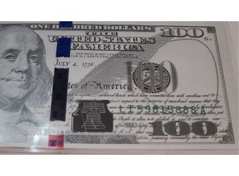 5 Gram $100 Benjamin Franklin Replica Silver Note (New)