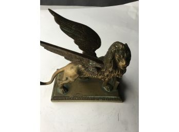 Solid Bronze Vintage Winged Lion