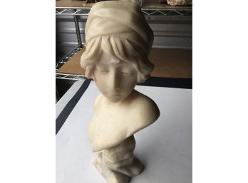 15 Inches Tall X 8 Inches Wide , Solid Marble Vintage Girl Bust, Weight ,12LB.4pz