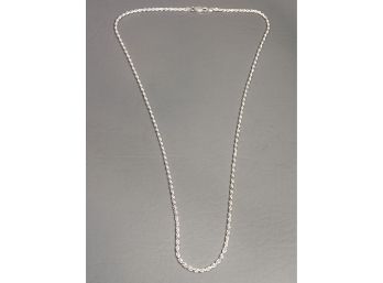Beautiful Brand New STERLING SILVER / 925 Rope Necklace - High Quality 22' - Made In Italy - Great Gift Idea !