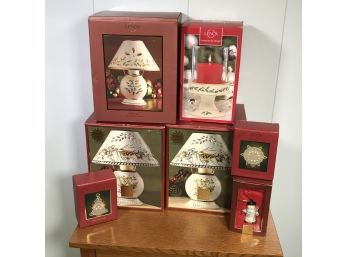 Over $300 Retail Value JUST IN TIME ! All Brand New LENOX Christmas Candle Lamps & Other Lenox Christmas Items