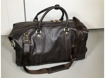 Gorgeous $875 BROOKS BROTHERS All Leather Travel Bag / Rolling Bag With Telescope Handle - This Piece Is GREAT