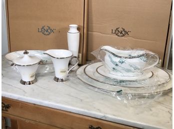 Fabulous Unused LENOX - SOLITAIRE WHITE Pattern Serving Pieces - Over $1,000 Retail Value - ALL NEVER USED