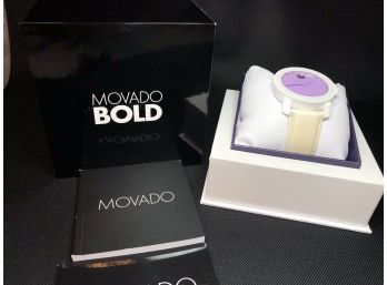 Brand New $595 Mens / Unisex MOVADO BOLD Watch With Lavender / Diamond Dial - Brand New In Box - UNWORN !