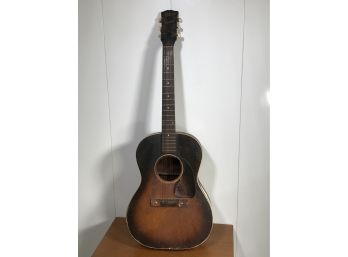 Antique GIBSON Acoustic Guitar In Need Of Full Restoration - With Gibson Banner - Only A Gibson Is Good Enough