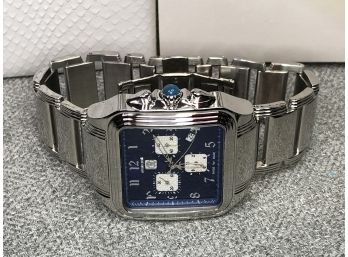 Fabulous $900 Mens / Unisex ROBERTO CAVALLI Chronograph Watch - Swiss Made - Blue Dial - New In Box - GIFT !