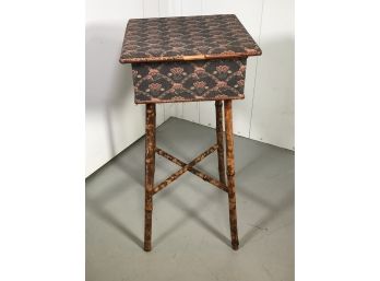Lovley Antique Bamboo Sewing Stand With Contents - Dozens Of Thread Spools - Nice Condition For 100 Years Old