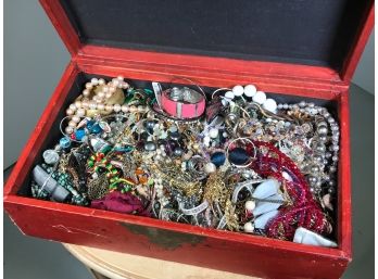 HUGE Box Lot Of Estate Jewelry - All Unorganized - BULK JEWELRY LOT - From Upper Wet Side NYC Apartment