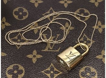 Fantastic Genuine LOUIS VUITTON Lock / Necklace - With 24' Chain - Made In France - Great Gift Item !