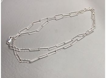 Fantastic Sterling Silver / 925 Paperclip Necklace - Made In Italy - Nice Piece - New & Unworn - GREAT GIFT !