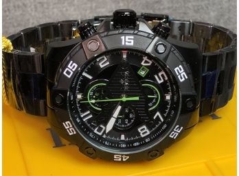 Incredible Brand New $795 INVICTA SI Rally All Black Chronograph Watch - WITH BONUS WALLET - GREAT GIFT IDEA !