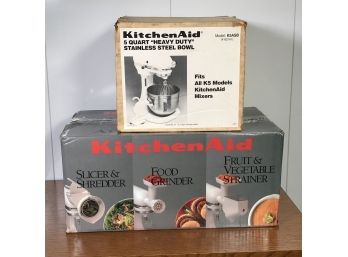 Two BRAND NEW - KITCHEN AID Stand Mixer Accessory Lot - ALL BRAND NEW - Replacement Bowl & Accessories NEW NEW